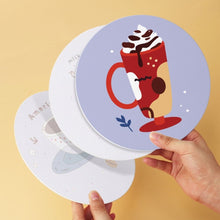 Load image into Gallery viewer, Mini Paint by Numbers Set - Discs Ø20cm (6 pieces) - Lavender Coffee Christmas