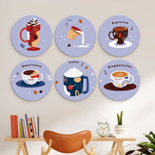 Load image into Gallery viewer, Mini Paint by Numbers Set - Discs Ø20cm (6 pieces) - Lavender Coffee Christmas