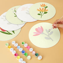 Load image into Gallery viewer, Mini Paint by Numbers Set - Discs Ø20cm (6 pieces) - Gentle Petal