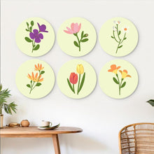 Load image into Gallery viewer, Mini Paint by Numbers Set - Discs Ø20cm (6 pieces) - Gentle Petal