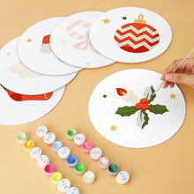 Load image into Gallery viewer, Mini Paint by Numbers Set - Discs Ø20cm (6 pieces) - Scarlet Christmas