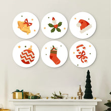 Load image into Gallery viewer, Mini Paint by Numbers Set - Discs Ø20cm (6 pieces) - Scarlet Christmas
