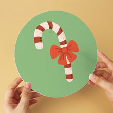Load image into Gallery viewer, Mini Paint by Numbers Set - Discs Ø20cm (6 pieces) - Green Christmas Icons
