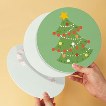 Load image into Gallery viewer, Mini Paint by Numbers Set - Discs Ø20cm (6 pieces) - Green Christmas Icons