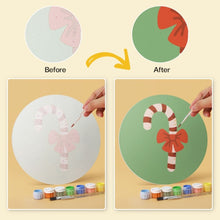 Load image into Gallery viewer, Mini Paint by Numbers Set - Discs Ø20cm (6 pieces) - Green Christmas Icons
