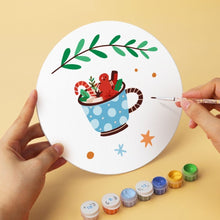 Load image into Gallery viewer, Mini Paint by Numbers Set - Discs Ø20cm (6 pieces) - Christmas Charm
