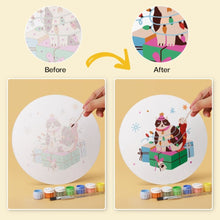 Load image into Gallery viewer, Mini Paint by Numbers Set - Discs Ø20cm (6 pieces) - Christmas Charm