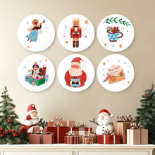 Load image into Gallery viewer, Mini Paint by Numbers Set - Discs Ø20cm (6 pieces) - Christmas Charm