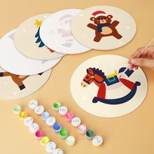 Load image into Gallery viewer, Mini Paint by Numbers Set - Discs Ø20cm (6 pieces) - Vintage Christmas Toy