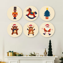 Load image into Gallery viewer, Mini Paint by Numbers Set - Discs Ø20cm (6 pieces) - Vintage Christmas Toy