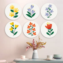 Load image into Gallery viewer, Mini Paint by Numbers Set - Discs Ø20cm (6 pieces) - Botanical Portraits