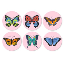 Load image into Gallery viewer, Mini Paint by Numbers Set - Discs Ø20cm (6 pieces) - Butterflies Figured'Art