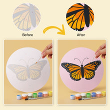 Load image into Gallery viewer, Mini Paint by Numbers Set - Discs Ø20cm (6 pieces) - Butterflies