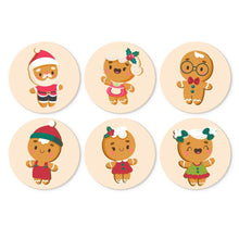 Load image into Gallery viewer, Mini Paint by Numbers Set - Discs Ø20cm (6 pieces) - Gingerbread Friends 2 Figured'Art
