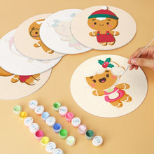 Load image into Gallery viewer, Mini Paint by Numbers Set - Discs Ø20cm (6 pieces) - Gingerbread Friends 2