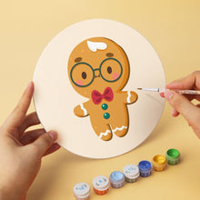 Load image into Gallery viewer, Mini Paint by Numbers Set - Discs Ø20cm (6 pieces) - Gingerbread Friends 2