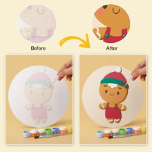 Load image into Gallery viewer, Mini Paint by Numbers Set - Discs Ø20cm (6 pieces) - Gingerbread Friends 2