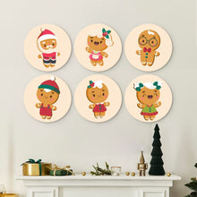 Load image into Gallery viewer, Mini Paint by Numbers Set - Discs Ø20cm (6 pieces) - Gingerbread Friends 2
