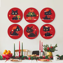 Load image into Gallery viewer, Mini Paint by Numbers Set - Discs Ø20cm (6 pieces) - Mistletoe and Paws