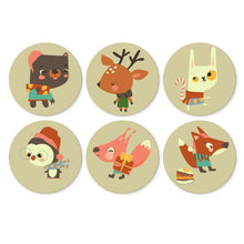 Load image into Gallery viewer, Mini Paint by Numbers Set - Discs Ø20cm (6 pieces) - Woodland Winter Figured'Art