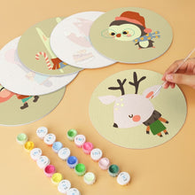 Load image into Gallery viewer, Mini Paint by Numbers Set - Discs Ø20cm (6 pieces) - Woodland Winter