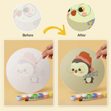 Load image into Gallery viewer, Mini Paint by Numbers Set - Discs Ø20cm (6 pieces) - Woodland Winter