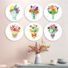 Load image into Gallery viewer, Mini Paint by Numbers Set - Discs Ø20cm (6 pieces) - Blooming Whispers