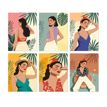 Load image into Gallery viewer, Mini Paint by Numbers Set 15x20cm (6 pieces) - Tropical Muse Figured'Art
