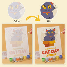 Load image into Gallery viewer, Mini Paint by Numbers Set 15x20cm (6 pieces) - Cat Day