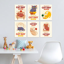 Load image into Gallery viewer, Mini Paint by Numbers Set 15x20cm (6 pieces) - Cat Day