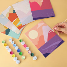 Load image into Gallery viewer, Mini Paint by Numbers Set 15x20cm (6 pieces) - Sunset Peaks