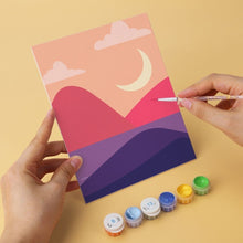 Load image into Gallery viewer, Mini Paint by Numbers Set 15x20cm (6 pieces) - Sunset Peaks