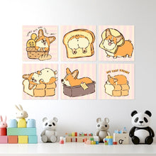 Load image into Gallery viewer, Mini Paint by Numbers Set 20x20cm (6 pieces) - Corgi Life