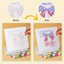 Load image into Gallery viewer, Mini Paint by Numbers Set 20x20cm (6 pieces) - Cherries and Bows