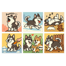 Load image into Gallery viewer, Mini Paint by Numbers Set 20x20cm (6 pieces) - Husky Spirit Figured'Art