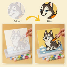 Load image into Gallery viewer, Mini Paint by Numbers Set 20x20cm (6 pieces) - Husky Spirit