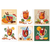Load image into Gallery viewer, Mini Paint by Numbers Set 20x20cm (6 pieces) - Spiced Winter Sips Figured'Art
