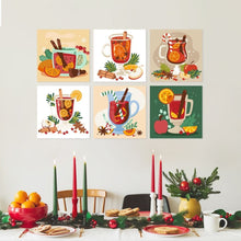 Load image into Gallery viewer, Mini Paint by Numbers Set 20x20cm (6 pieces) - Spiced Winter Sips