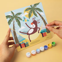 Load image into Gallery viewer, Mini Paint by Numbers Set 20x20cm (6 pieces) - Tropical Christmas
