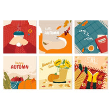 Load image into Gallery viewer, Mini Paint by Numbers Set 20x20cm (6 pieces) - Autumn Notes Figured'Art