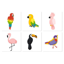 Load image into Gallery viewer, Mini Paint by Numbers Set 20x20cm (6 pieces) - Tropical Birds Figured'Art