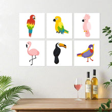 Load image into Gallery viewer, Mini Paint by Numbers Set 20x20cm (6 pieces) - Tropical Birds