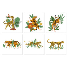 Load image into Gallery viewer, Mini Paint by Numbers Set 20x20cm (6 pieces) - Jungle Tiger Figured'Art