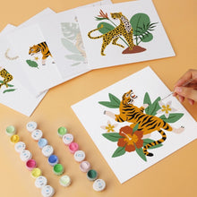 Load image into Gallery viewer, Mini Paint by Numbers Set 20x20cm (6 pieces) - Jungle Tiger