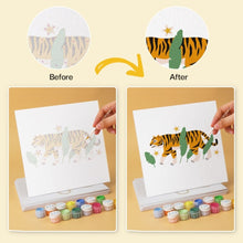 Load image into Gallery viewer, Mini Paint by Numbers Set 20x20cm (6 pieces) - Jungle Tiger