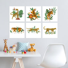 Load image into Gallery viewer, Mini Paint by Numbers Set 20x20cm (6 pieces) - Jungle Tiger