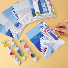 Load image into Gallery viewer, Mini Paint by Numbers Set 15x20cm (6 pieces) - Greek Postcard