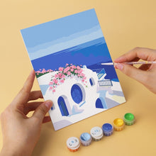 Load image into Gallery viewer, Mini Paint by Numbers Set 15x20cm (6 pieces) - Greek Postcard