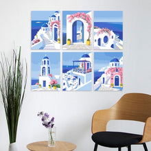 Load image into Gallery viewer, Mini Paint by Numbers Set 15x20cm (6 pieces) - Greek Postcard