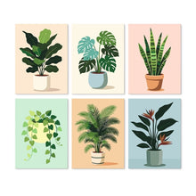 Load image into Gallery viewer, Mini Paint by Numbers Set 15x20cm (6 pieces) - Rooted in Green Figured'Art